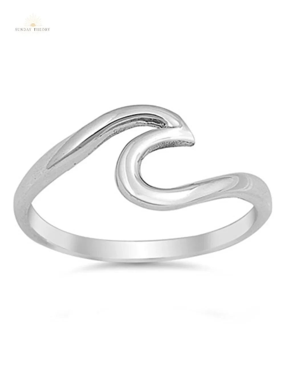Sterling Silver Wave Ring Size 7 Band Toe Ring Women
